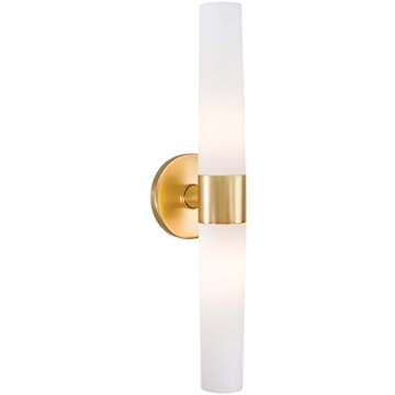 GEORGE KOVACS P5042-248 Saber Vanity Bath Light, 2-Light, 120 Total Watts, 4.75-in H x 20-in W, Honey Gold