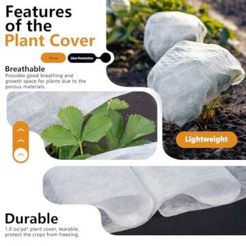 KYATE Plant Covers Freeze Protection Blankets 10Ft x 30Ft Reusable Floating Row Cover 1.0 oz/yd² Garden Fabric Plant Cover for Winter Frost Sun Wind Pest Protection