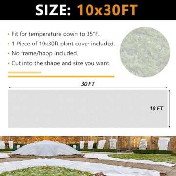 KYATE Plant Covers Freeze Protection Blankets 10Ft x 30Ft Reusable Floating Row Cover 1.0 oz/yd² Garden Fabric Plant Cover for Winter Frost Sun Wind Pest Protection