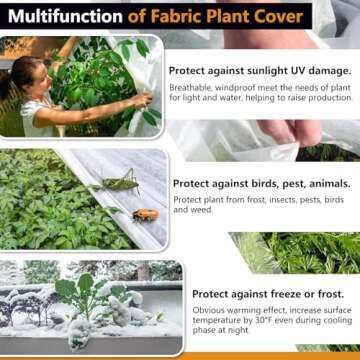 KYATE Plant Covers Freeze Protection Blankets 10Ft x 30Ft Reusable Floating Row Cover 1.0 oz/yd² Garden Fabric Plant Cover for Winter Frost Sun Wind Pest Protection