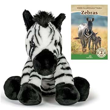 12 Inch Zebra Stuffed Animal with Wildlife Tree edZOOcation™ Readers Zebras Level 2 Book