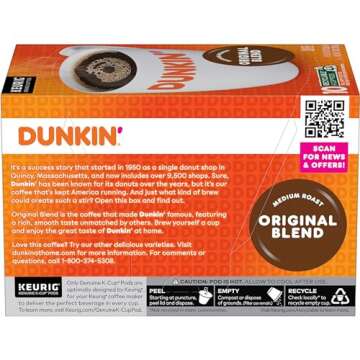 Dunkin' Original Blend Medium Roast Coffee K-Cups - 60 Count