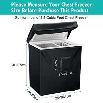 Luxiv Waterproof Chest Freezer Cover - Full Protection 3.5 Cu Ft