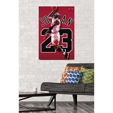 Trends International Michael Jordan - Jersey Wall Poster, 22.375" x 34", Unframed Version