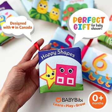 Cloth Books for Babies (Set of 6) - Premium Quality Soft Books for Babies. Touch and Feel Crinkle Paper. Cloth Books for Early Children's Development.