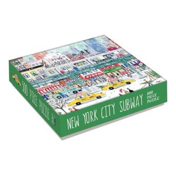 Galison Michael Storrings 500 Piece New York City Jigsaw Puzzle for Adults and Families, Holiday Puzzle with Winter Scenery in New York City