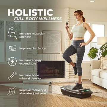 Sunny Health & Fitness FITBOARD 4D Vibration Plate Premium Total Body Shaker Platform for Toning, Sculpting & Recovery, Vibration Plate Exercise Machine with Remote – SF-VP822058