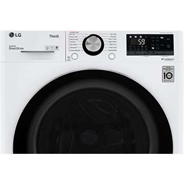 LG WM3555HWA 24 Inch Smart All In One Washer/Dryer with 2.3 cu. ft. Capacity, Wi-Fi Enabled, 14 Wash Cycles, 1400 RPM, Ventless, NeveRust Stainless Steel Drum, Quiet Operation, TrueBalance, Sensor Dry in White