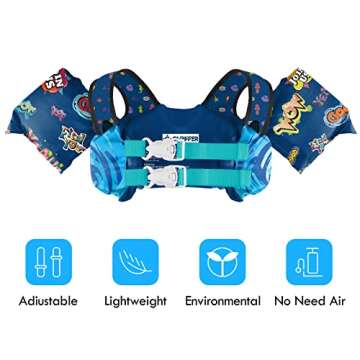 Chriffer Kids Swim Vest Life Jacket for 22-66 Pounds Boys and Girls, Toddler Floaties with Shoulder Harness Arm Wings for 2,3,4,5,6,7 Years Old Baby