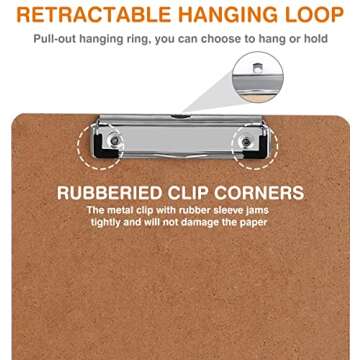 Clipboards, HERKKA 32 Pack Hardboard Office Clipboards Low Profile Clip Standard A4 Letter Size, ECO Friendly