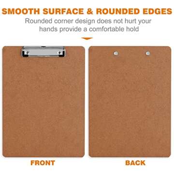 Clipboards, HERKKA 32 Pack Hardboard Office Clipboards Low Profile Clip Standard A4 Letter Size, ECO Friendly