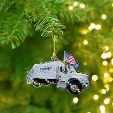 Trump 2024 Garbage Truck Ornament for Holiday Cheer