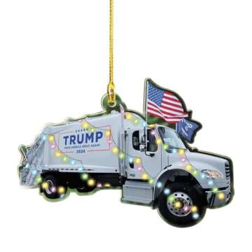 Trump 2024 Garbage Truck Ornament for Holiday Cheer