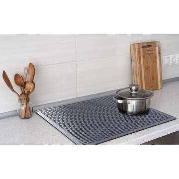 Silicone Stove Top Cover and Mat for Ceramics, 27.75"x19.75" - Multipurpose, Gray