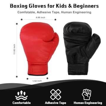 Micnaron 2 Pair Boxing Gloves for Men & Women, Boxing Training Gloves Suitable for Beginners & Kids, Shockproof Leather Sparring and Training Gloves Set