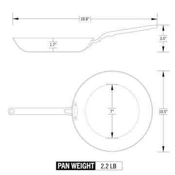 Heritage Steel x Eater 10.5 Inch Frying Pan | Made in USA | 5-Ply Fully Clad Stainless Steel Pan | Stay Cool Handle Design | Induction Ready & Non-Toxic Pan