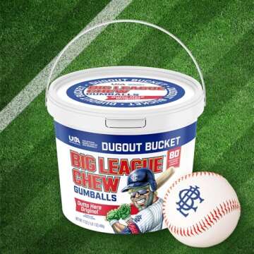 Big League Chew - Original Bubble Gum Flavor + 80pcs Individually Wrapped Gumballs + For Games, Concessions, Picnics & Parties