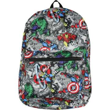 Avengers Thor Iron Man Captain America School Backpack