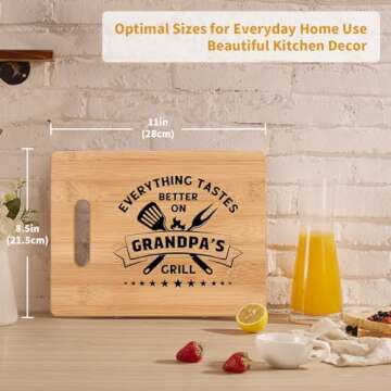 GiftyTrove Gifts for Grandpa, Best Grandpa Christmas Gifts - Personalized Bamboo Cutting Board Gift for Grandpa Grandfather Papa, Cool Fathers Day, Christmas or Birthday Gifts for Grandpa