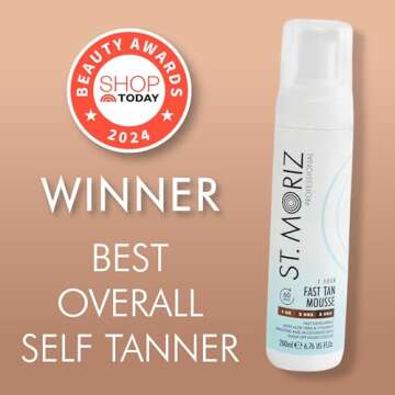 St Moriz Professional 1 Hour Fast Self Tanner Mousse, Light to Dark – Instant, Express Self Tanner Foam for a Golden, Natural Looking Fake Tan with Aloe Vera & Vitamin E - Vegan (6.76 fl oz)