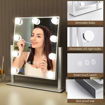 Hollywood Vanity Makeup Mirror with 9 LED Bulbs