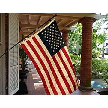 Founding Fathers Flags Embroidered Vintage American Flag- Premium Quality Oxford Poly - 4x6ft Vintage Heritage Edition w/Grommets