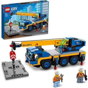 LEGO 60324 City Off-Road Crane, Crane and Truck Toy with Hooks, Buildable Vehicle Toy for Boys and Girls from 7 Years, Gift for Children and Fans of Construction Vehicles