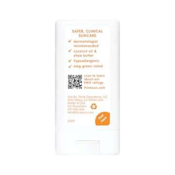 Thinkbaby SPF 30 Sunscreen Stick – Safe, Natural, Water Resistant Sun Cream for Babies, Kids & Adults – Mineral UVA/UVB Sun Protection – Reef Friendly Travel Stick, 0.64oz