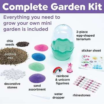 Creativity for Kids Mini Garden: Magical Unicorn Terrarium Kit - Unicorn Gifts for Girls, Kids Crafts and Unicorn Toys Ages 6-8+,Unique Gifts for Kids