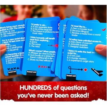 SUSSED The Wacky ‘What Would You Do?’ Card Game - Stocking Stuffer for Teens, Boys, Girls - Social Fun for Kids Ages 10+ & Adults - Great Conversation Starter - Cool Blue Deck