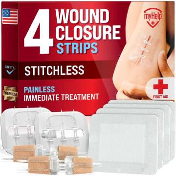 Emergency Wound Closure Strips - 4 Pack - Enhance Laceration Healing