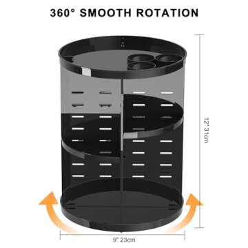 Jiavarry Rotating Makeup Organizer for Vanity, 360 Spinning Skincare Organizers with Adjustable Trays, Make Up Desk Storage Carousel Rack, Cosmetic Display Cases for Dresser Bathroom Countertop