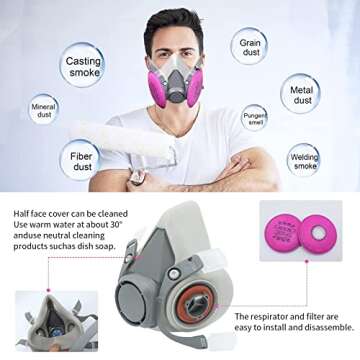 Respirator Mask with 4 Filters - Safe for DIY Projects