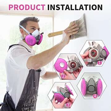 Respirator Mask with 4 Filters - Safe for DIY Projects