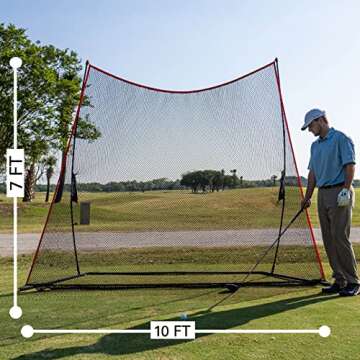 Rukket Haack Golf Net | Practice Driving Indoor and Outdoor | Golfing at Home Swing Training Aids | by SEC Coach Chris Haack | Choose from 10x7 Hitting Net, 7x7 Hitting Net, or Protection Side Nets