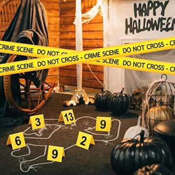 Vicenpal 15 Pcs Evidence Markers Crime Scene Markers Tents Crime Scene Decorations Crime Scene Markers Mystery Decorations for Adults Detective Game Murder Theme Clue Game Party Decoration