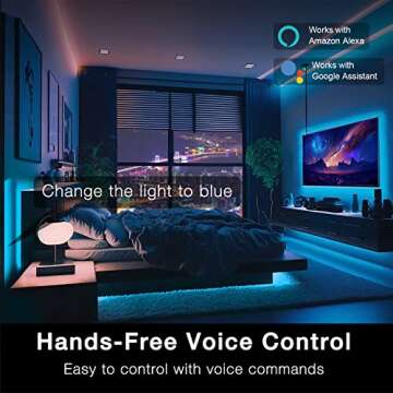 DAYBETTER Smart WiFi Led Lights, Tuya App Controlled, Work with Alexa and Google Assistant, Timer Schedule, RGB Strip Color Changing Décor for Bedroom Party Kitchen, 50ft