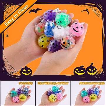 Halloween Party Favors，5.5" Halloween Cauldron with 24 Pcs Mochi Squishy Toys，Halloween Mini Kawaii Squeeze Toys for for Kids Girls Boys Trick or Treat Bags Gifts，School Classroom Rewards