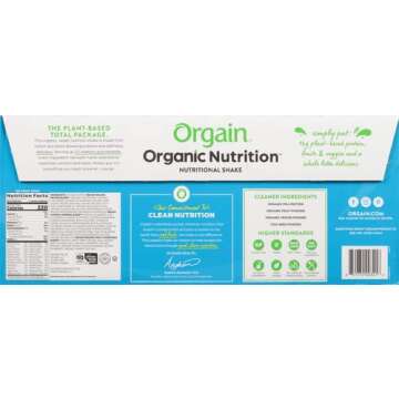 Orgain Organic Nutritional Vegan Protein Shake, Smooth Chocolate - 16g Plant Based Protein, Meal Replacement, 22 Vitamins & Minerals, Fruits & Vegetables, Gluten Free, Non-GMO, 11 Fl Oz (Pack of 12)