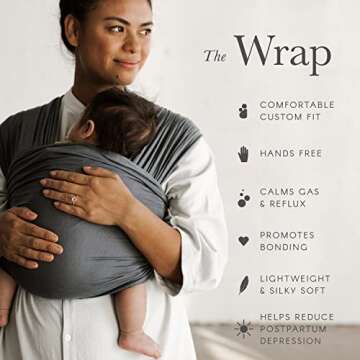 Solly Baby Wrap Baby Carrier: Lightweight Infant/Newborn Carrier Wrap - Baby Products for Newborns, Baby Gear for Men & Women - Ivy