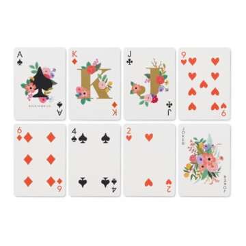 RIFLE PAPER CO. Garden Party Themed Playing Cards for Adults, Standard Deck of Cards for Card Games and Poker at Home or Party, Beautiful Printed Floral Design