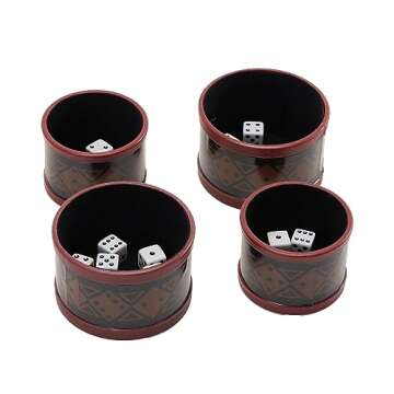 Front Porch Classics Liar's Dice - Exciting Bluffing Game in Wooden Dice Box with 4 Shakers, 20 Dice, Storage Bag - Unplugged Family Entertainment for 2-4 Players, Ages 8+