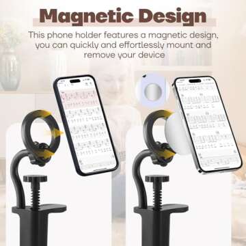 Magnetic Guitar Phone Holder for Easy Digital Access