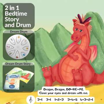 Steel Tongue Drum - Bedtime Sing-A-Long Story and Drum - Dylan's Dream Drum Musical Gift for Children - Tongue Drum for Kids - Kids Musical Instruments - Kids Steel Drum - Kids Drum