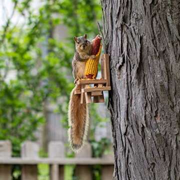 American Heritage Industries Squirrel Picnic Table- Picnic Table Feeder for Squirrels with Corn Holder…