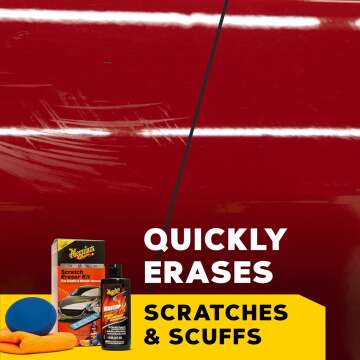 Meguiar's Quik Scratch Eraser Kit, Car Scratch Remover for Repairing Surface Blemishes, Car Care Kit with ScratchX, Drill-Mounted Pad, and Microfiber Towel, 3 Count