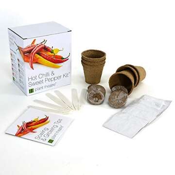 Hot Chilli & Sweet Pepper Kit by Plant Theatre - 6 Different Varieties to Grow