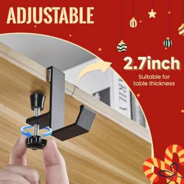 2 in 1 Garland and Stocking Mantel Holders, 2025 New Adjustable Fireplace Stocking Hooks Double Door Garland Hanger with Hooks, Heavy Duty Stocking Holders for Mantle (Black, 4PCS)