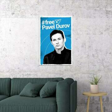 VANCOSTAR Pavel Durov Poster Telegram CEO Free Durov Free Pavel Famous Russian Billionaire Freedom of speech Print Modern Home Decor For Living Room 12x16 Poster