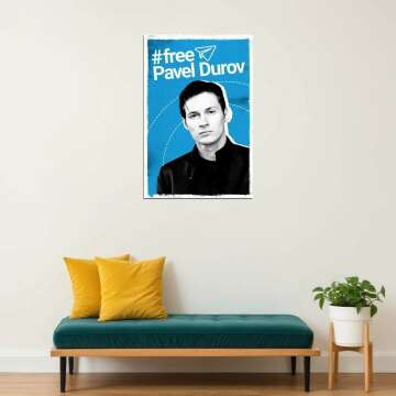 VANCOSTAR Pavel Durov Poster Telegram CEO Free Durov Free Pavel Famous Russian Billionaire Freedom of speech Print Modern Home Decor For Living Room 12x16 Poster